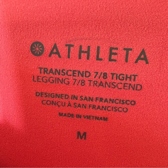 Athleta Transcend 7/8 Tight Leggings Pink‎ Size Medium - Picture 7 of 7